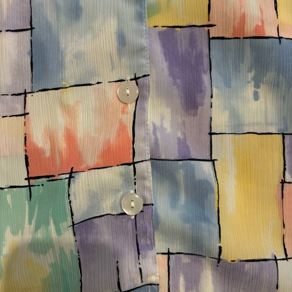 Alfred Dunner Pastel Color Block Button Up - Picture 4 of 4